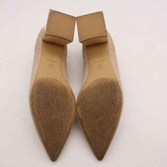 Vivaia Pointed-Toe Aria Block Heels Women's EU Size 41 Beige Shoes - Picture 7 of 11